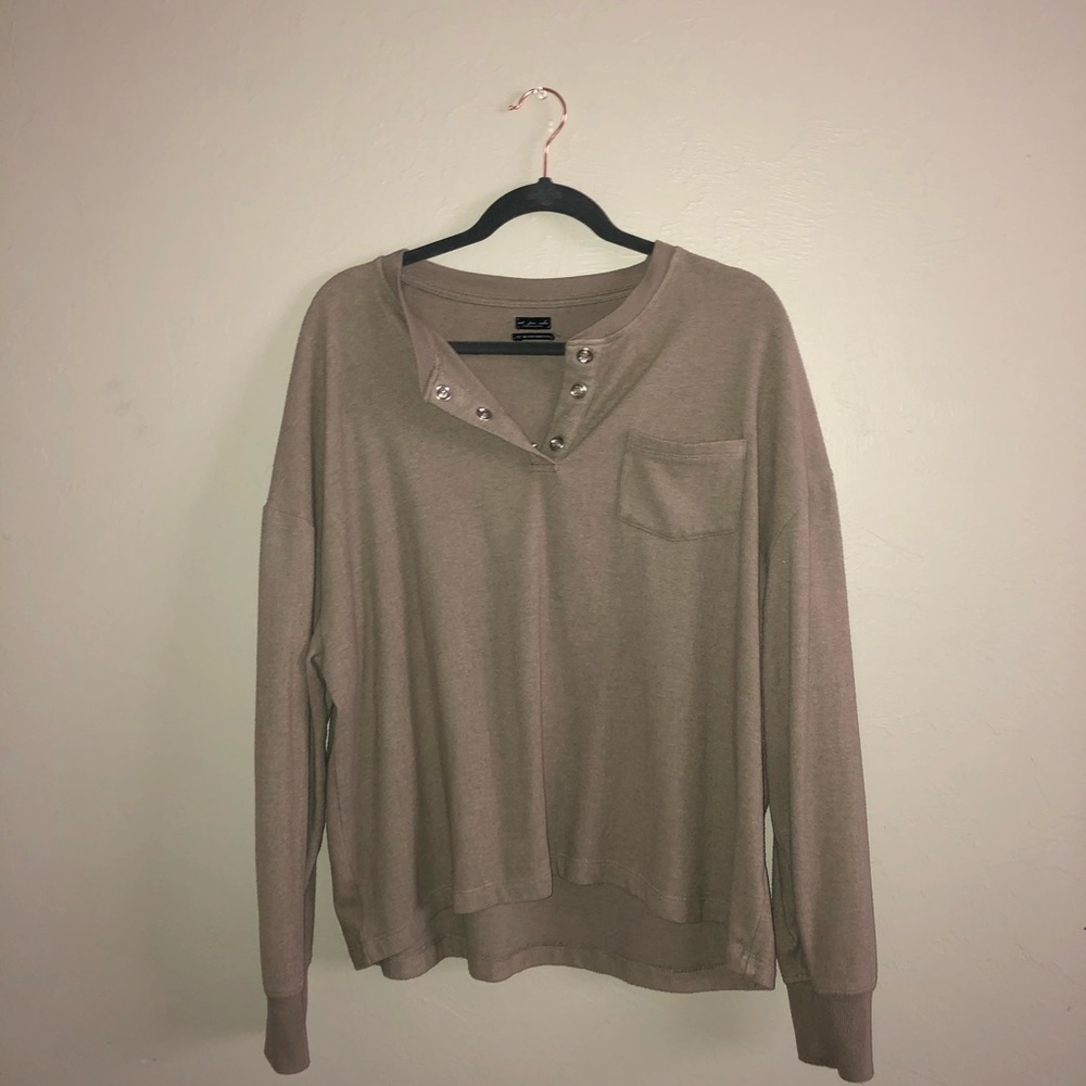 UO SNAP LOUNGE SOFT SHIRT